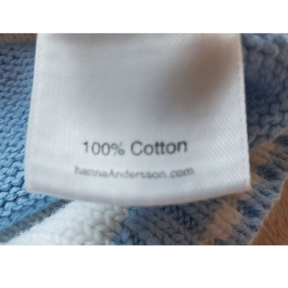 Hanna Andersson Boy Sz 3-4 knit cotton Sweater Vest Light Blue and White Easter - Picture 3 of 7